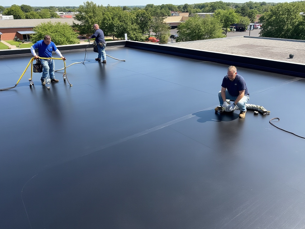 EPDM rubber roof installation