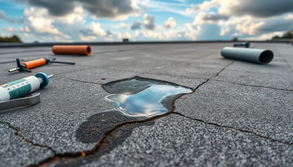 Flat roof leak repair